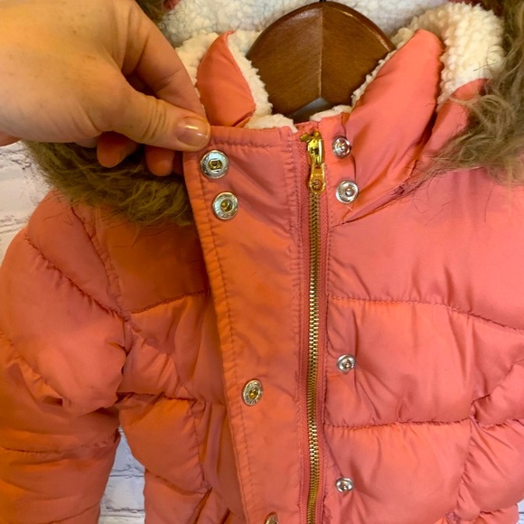 Pink/Coral Puffer Winter Coat to Keep Her Cozy! - Picture 4 of 7